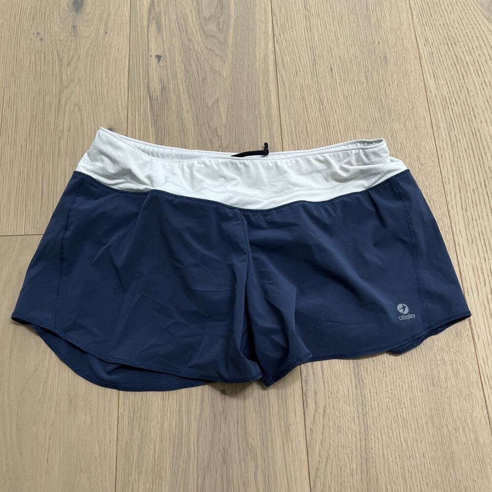 Oiselle Roga Shorts Size M Blue/White